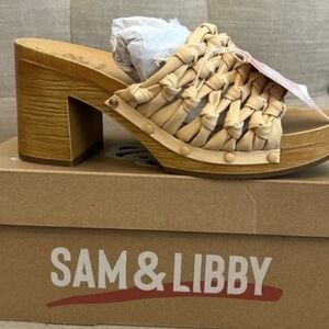 Sam & Libby Beige Woven Mules